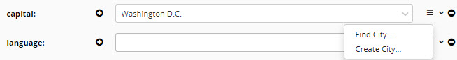 TopBraid EDG Find or Create City Dropdown