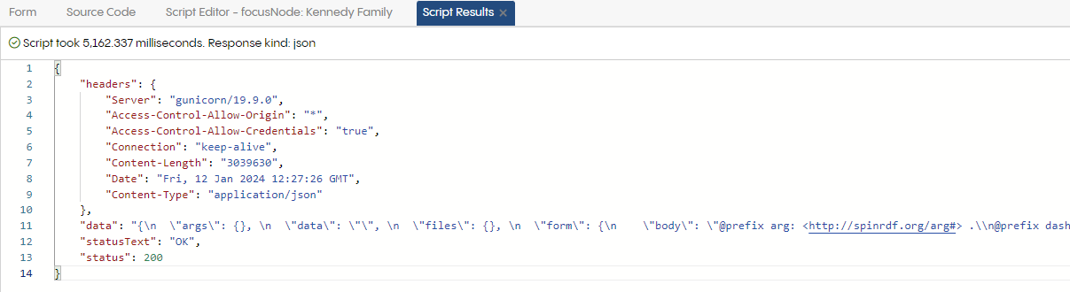 EDG calling external api response body