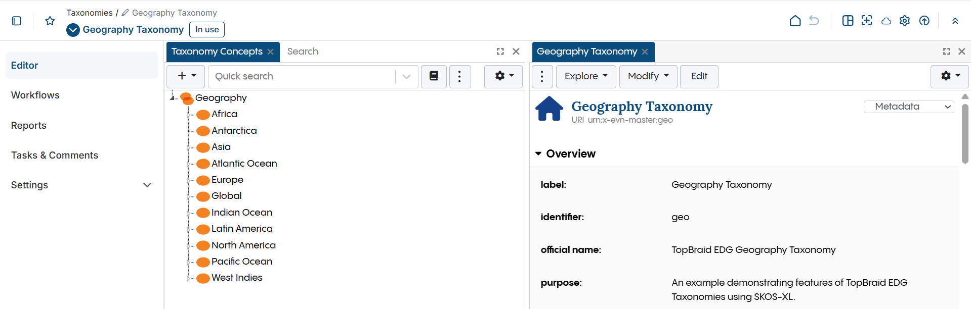 Geography Taxonomy Home Page