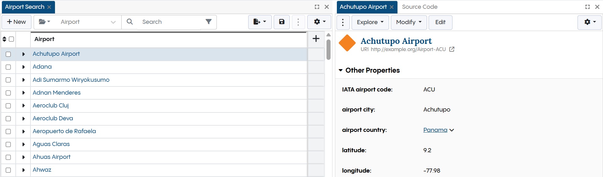 Reference Datasets - View Airport with Country
