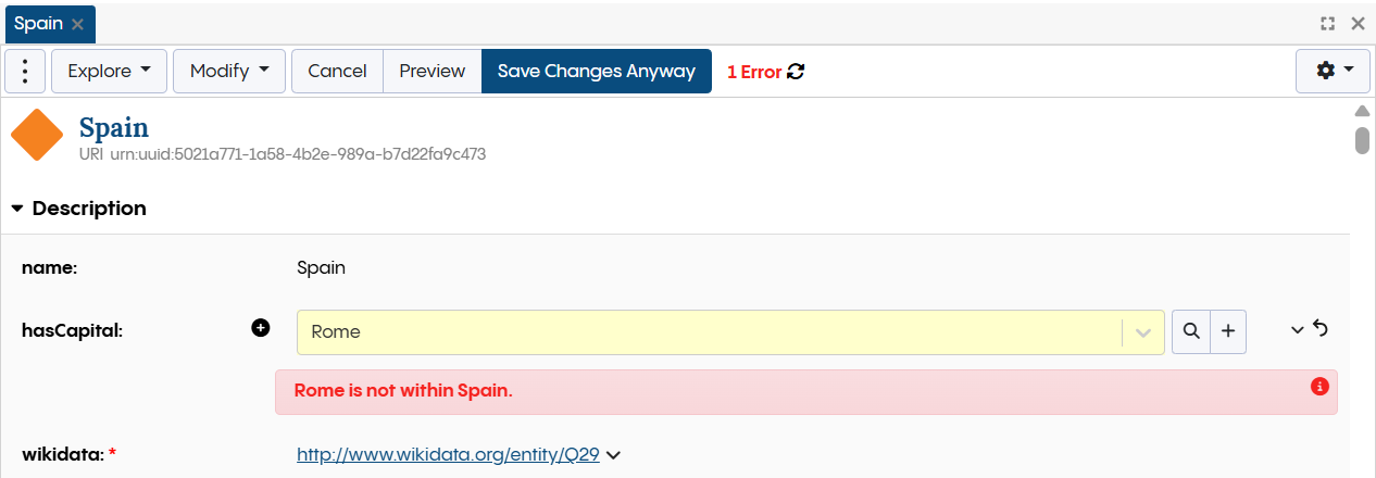 Error SHACL