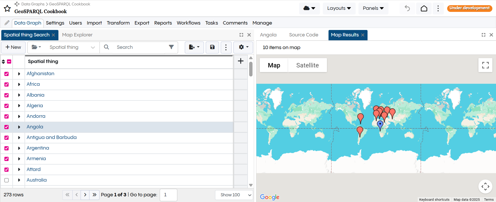 Show results on Map