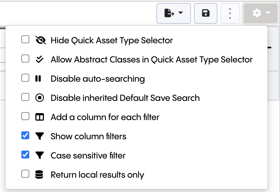 Searching for Assets using Refine Enable Case Sensitive Filter