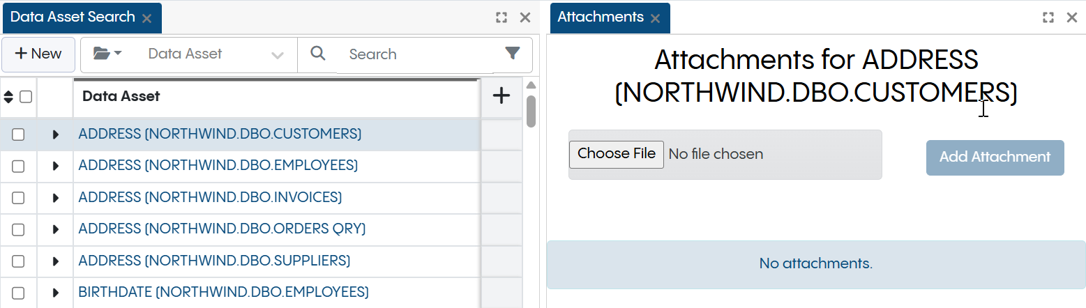 Attachments Panel Page