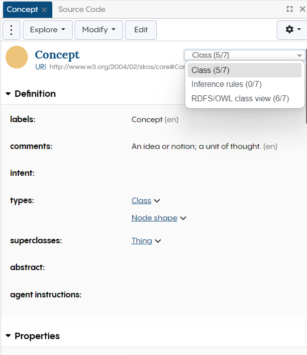 Class Forms Dropdown Options