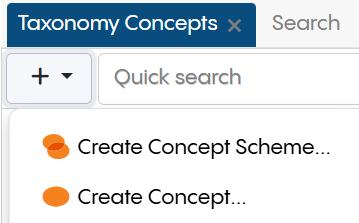 Create Concept Dropdown Menu