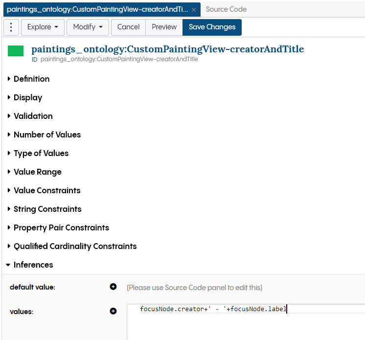 Add Values to Inferences Section