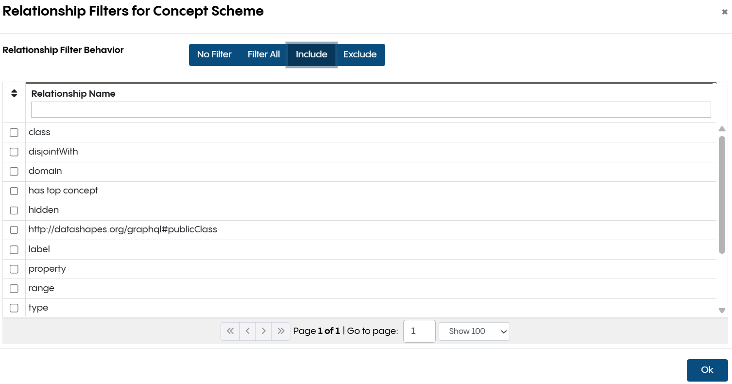 EDG Diagram Property Filters Dialog
