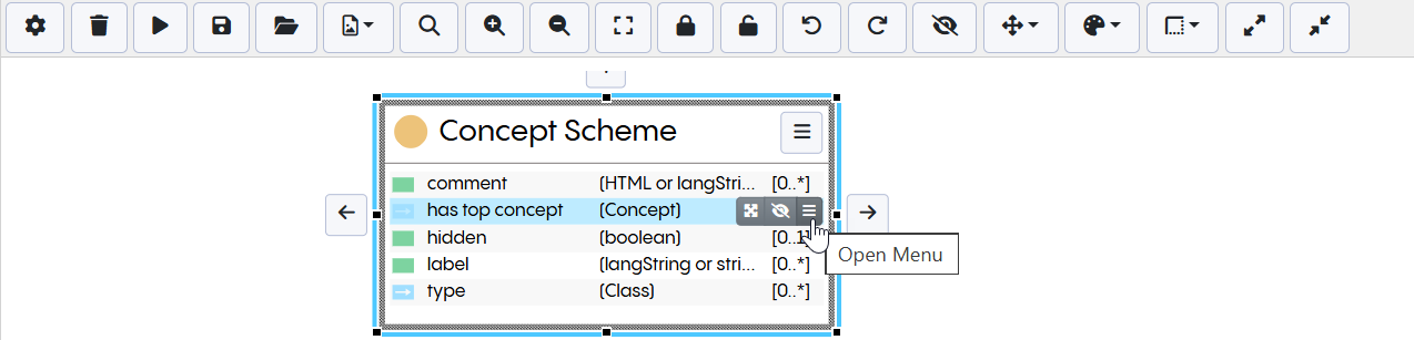 EDG Diagram Property Hover Menu