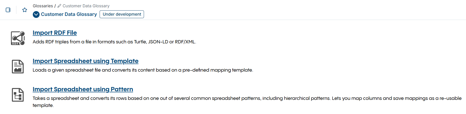 Import Glossary