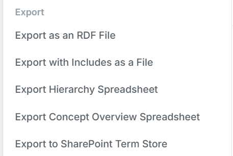 Export Taxonomy Options