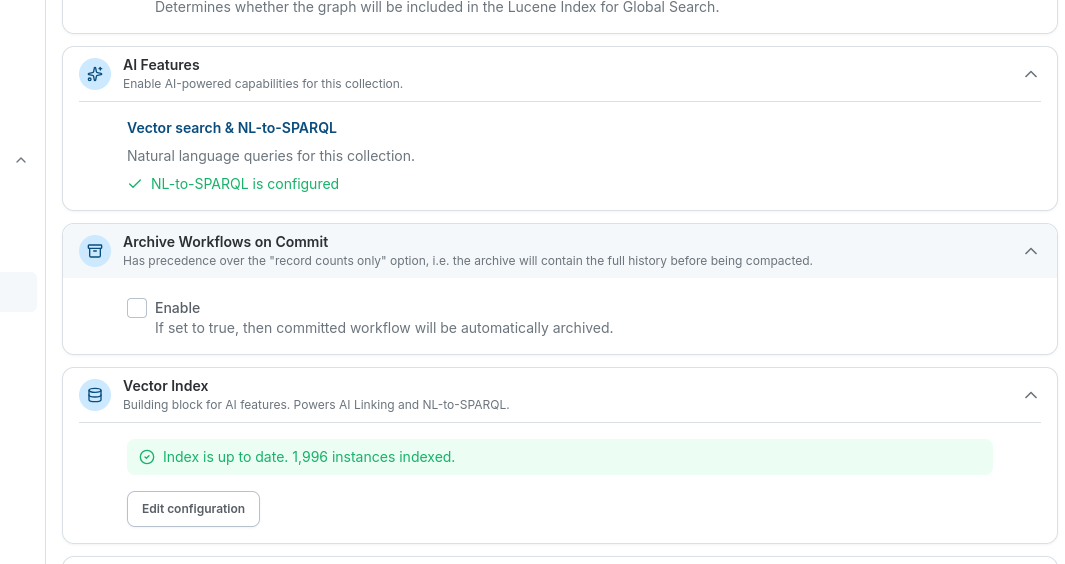 Manage settings after the configuration has been created