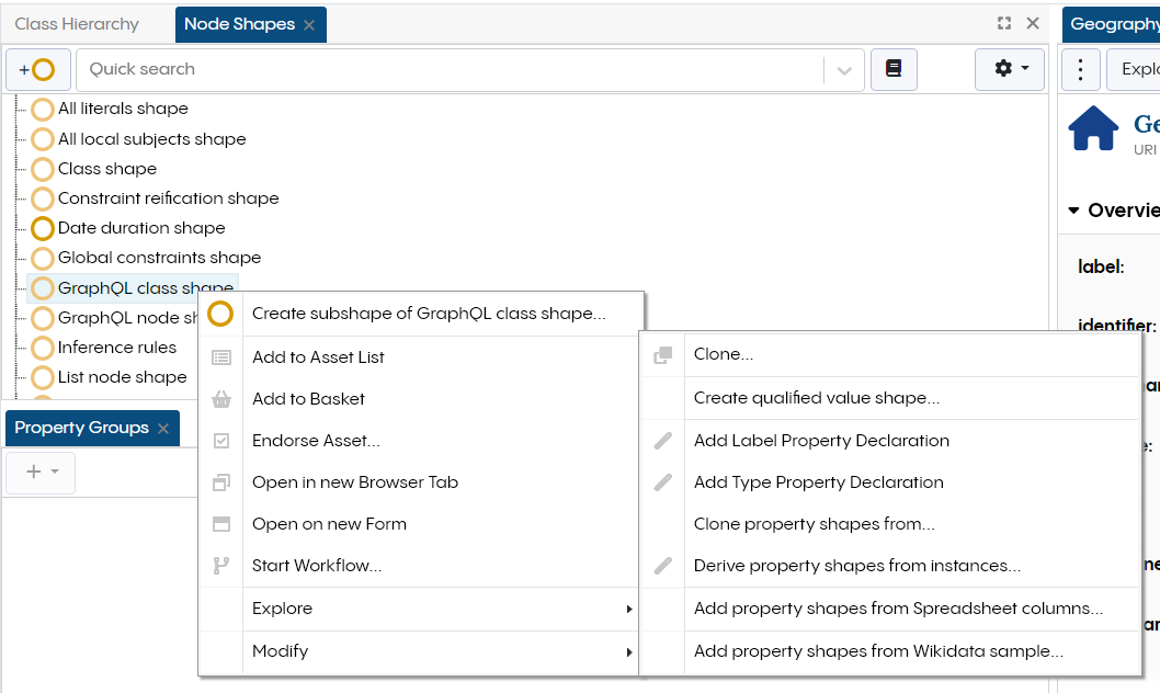 Node Shape Modify Menu