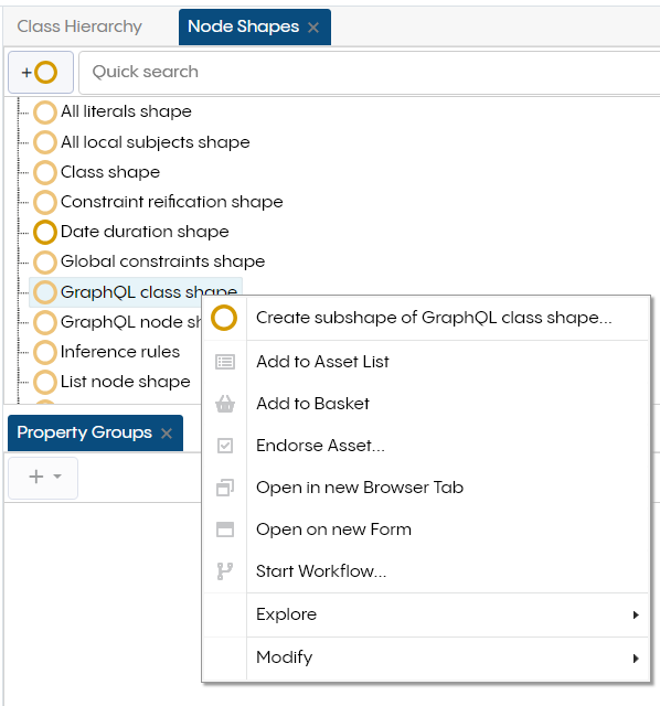 Node Shape Right Click Options