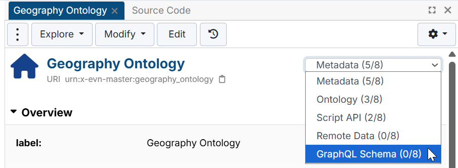 Ontologies Dropdown Views