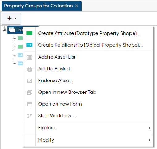 Property Group Right Click Options