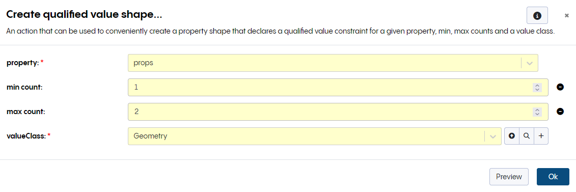 Qualified Value Shape Dialog