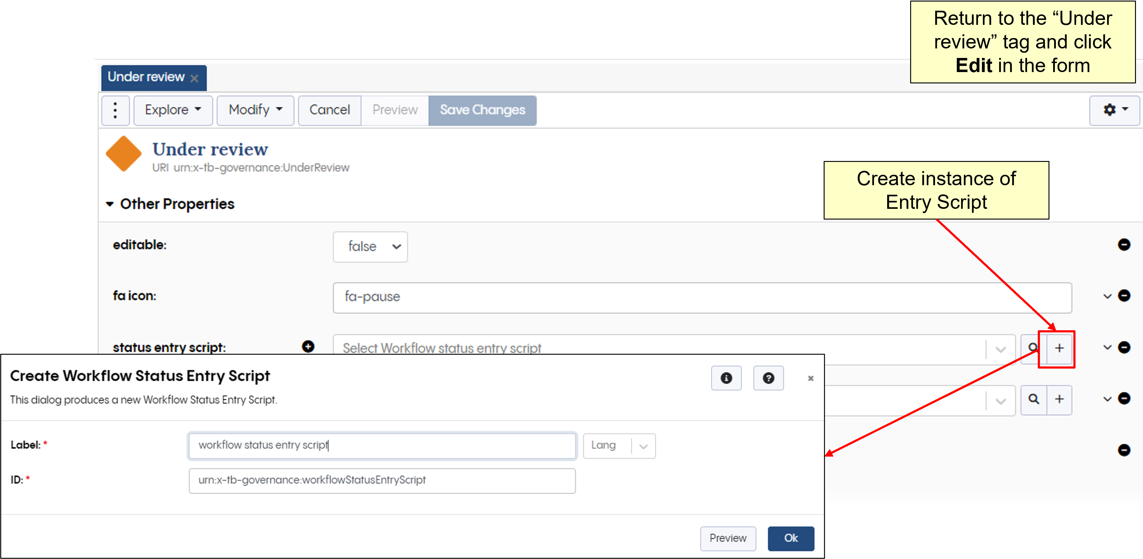 Workflow Status Add Entry Script